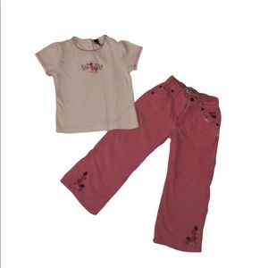Floral and Pink 4T Toddler Girl Outfit.